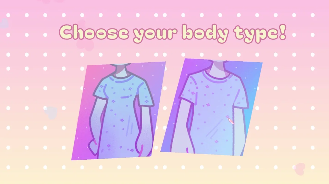The opening body-type customisation offers two illustrated options.